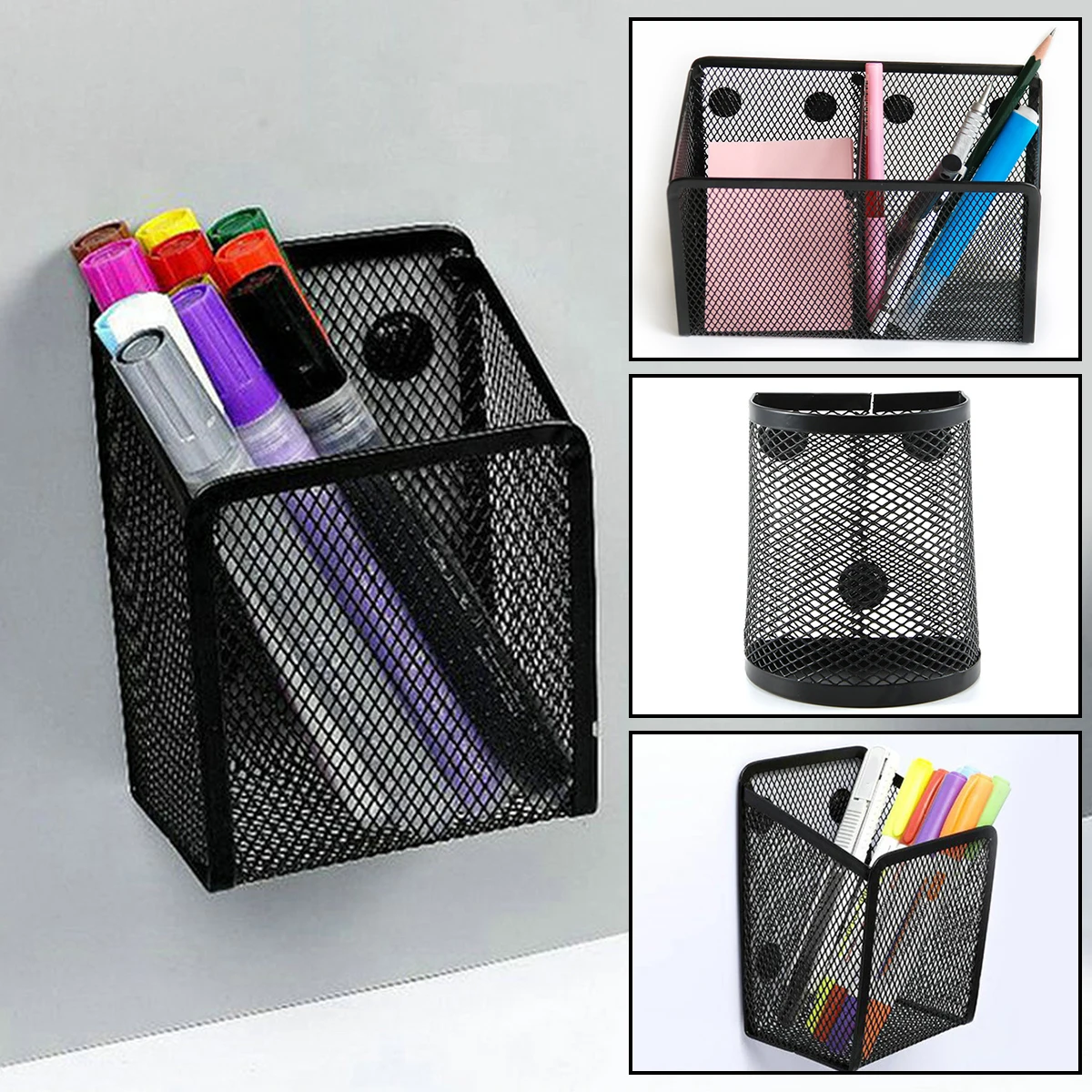 Pen Cup Magnetic - Metalowy siatkowy pojemnik na długopisy Wytrzymały