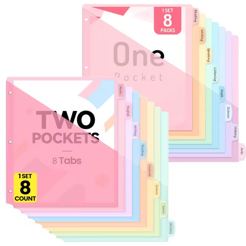Ring Binder Box - 8 szt. Przekładek do segregatora 3-ringowego