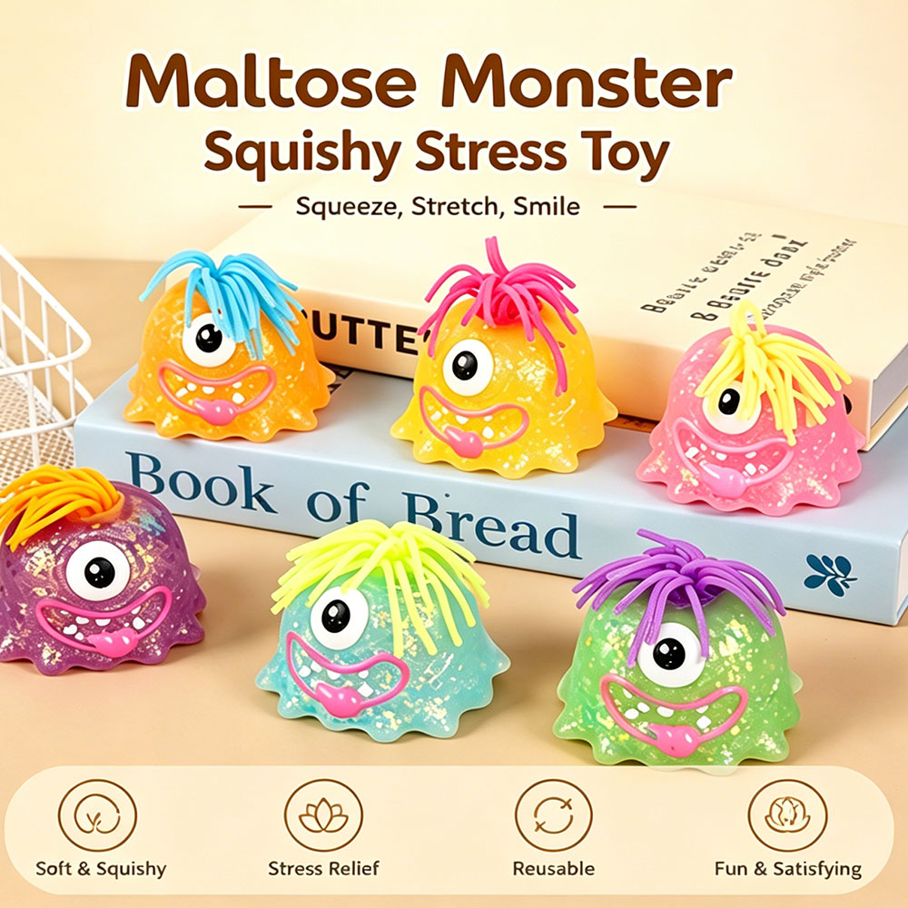 Desk Setup Room - Uroczy Maltose Monster Squishy Silikonowy Gniotek