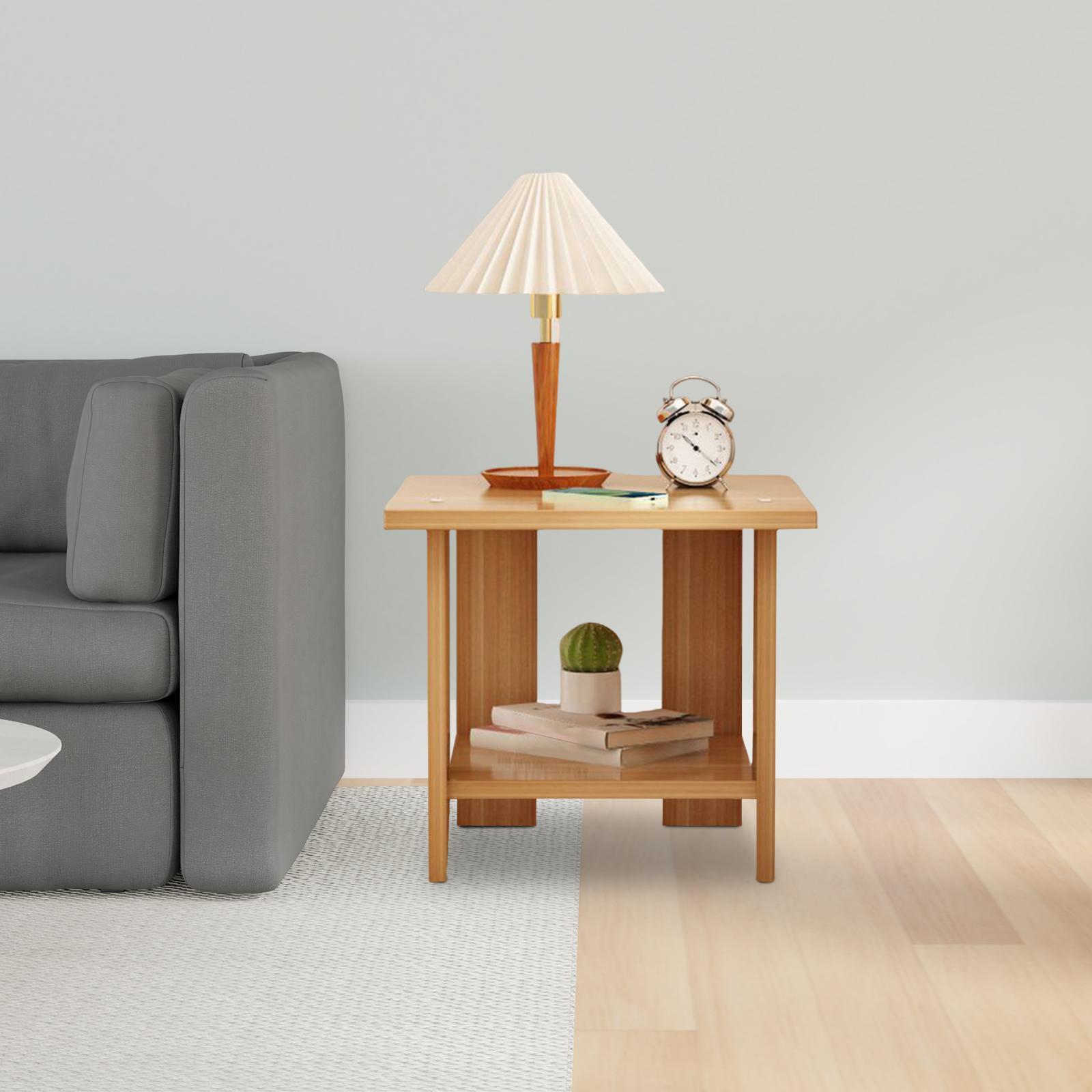 Desk Setup Ideas - Drewniany Stolik Pomocniczy Dwupoziomowy Wielofunkcyjny Wytrzymały