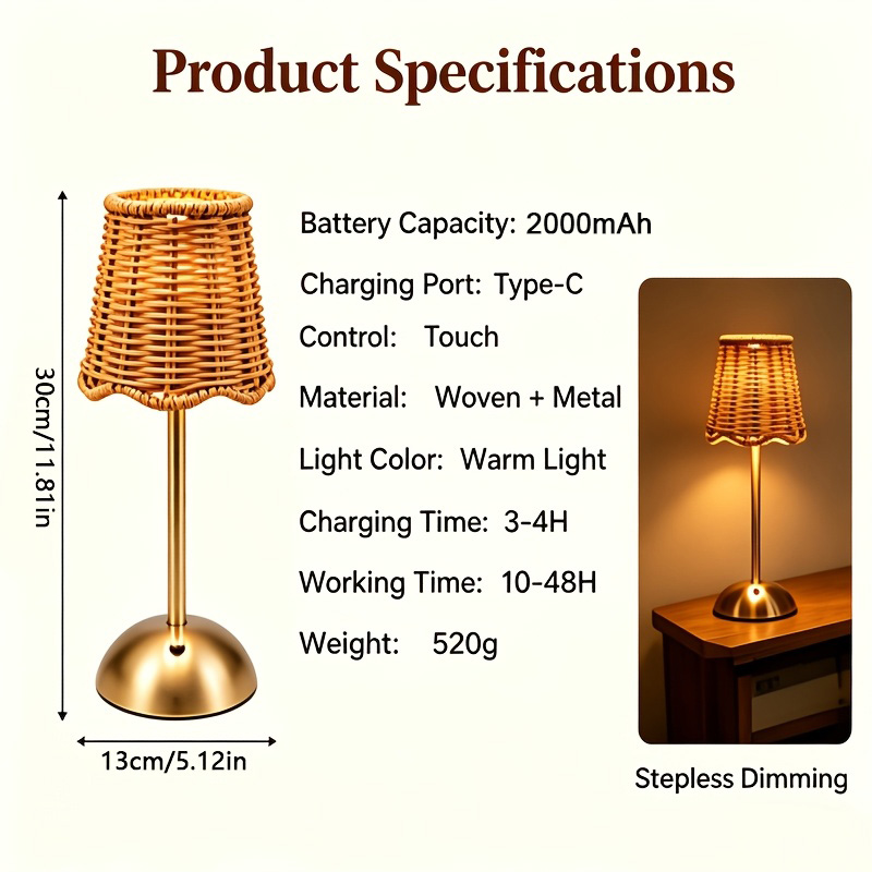Bohemiczna tkana lampa stołowa – Desk Setup Room recenzja i cena