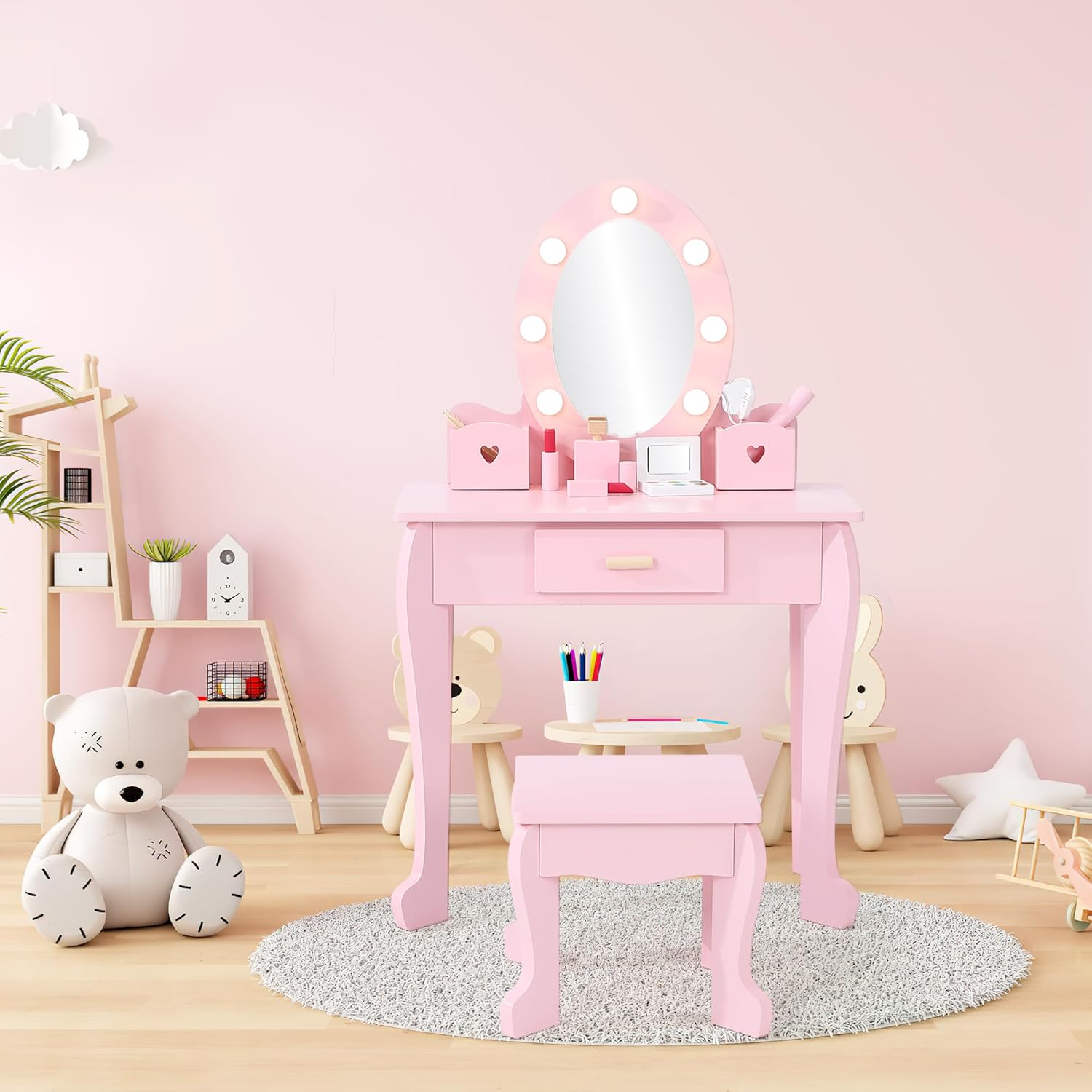 Zestaw toaletki i stołka dla d – Desk Setup Kids recenzja i cena